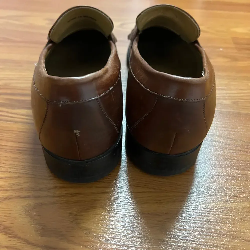 Johnston & Murphy‎ Loafers 11.5 Tasseled Brown Leather Vibram